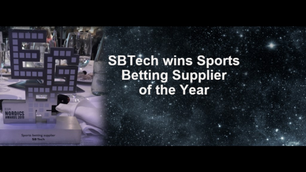 SBTech wins Sports Betting Supplier of the Year at eGR Nordics Awards 2019