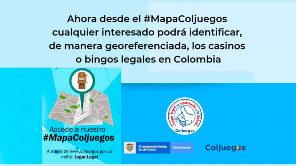 Ahora desde el #MapaColjuegos cualquier interesado podrá identificar, de manera georeferenciada, los casinos o bingos legales en Colombia