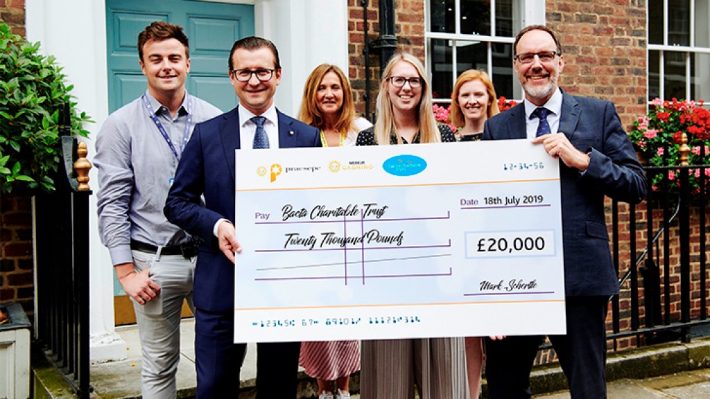 Merkur celebrate fantastic support for bacta Charitable Trust with a smile