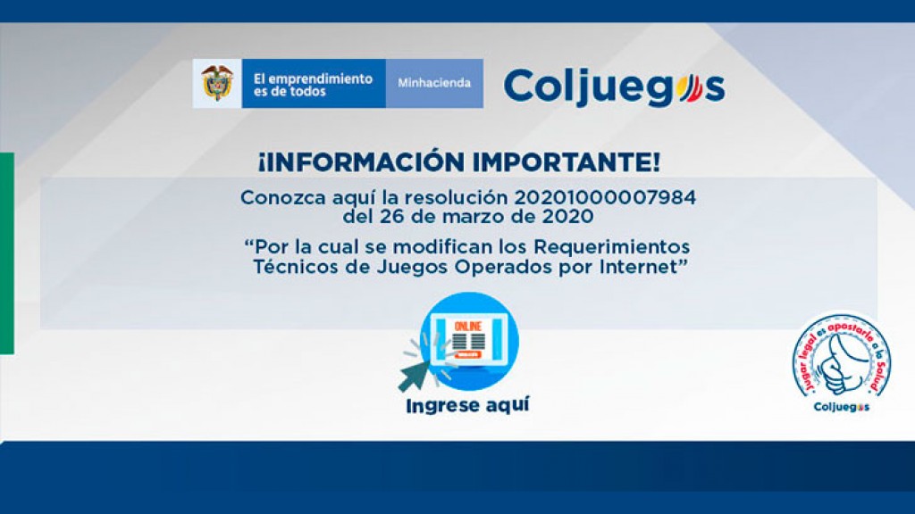 Coljuegos modifica los requerimientos técnicos de los juegos online