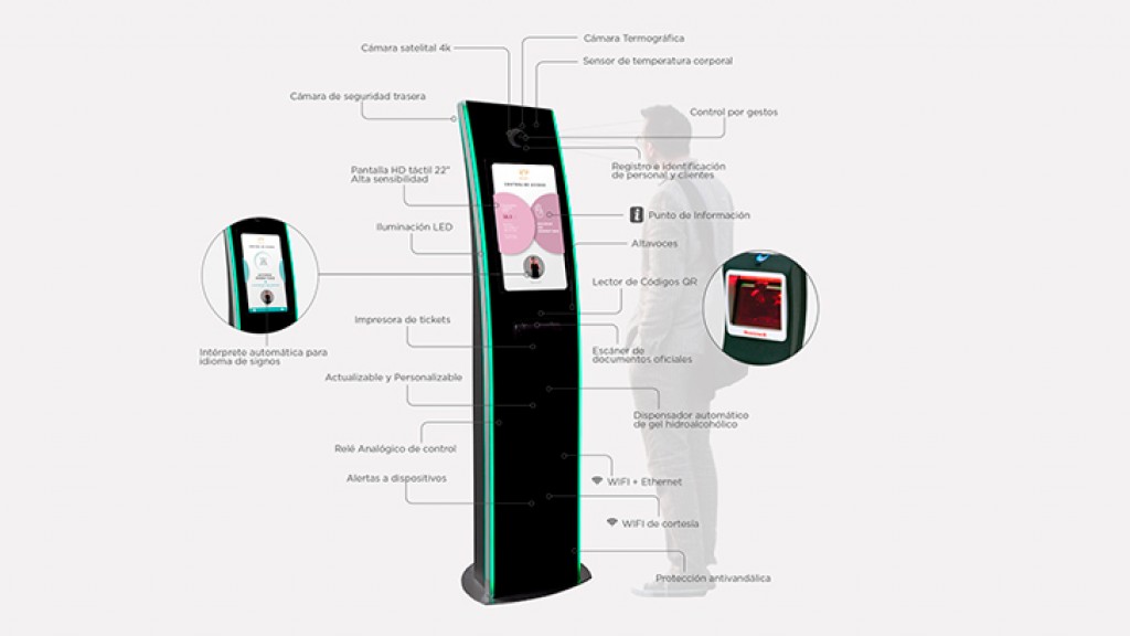 Tótem de control de acceso con reconocimiento facial