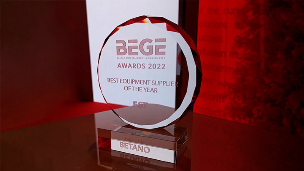 The "Best Equipment Supplier of the Year" according to BEGE Awards is EGT 