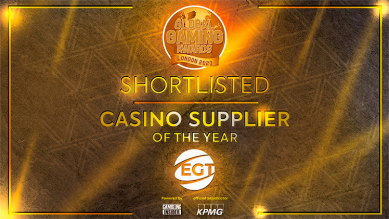 EGT con una nominación en la categoría Proveedor de casino del año en GGA Londres 2023