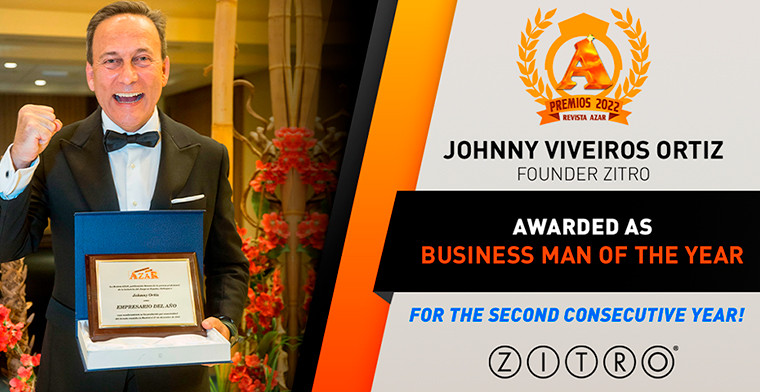 Johnny Ortiz, Founder of Zitro, receives the “Businessman of the Year” Award