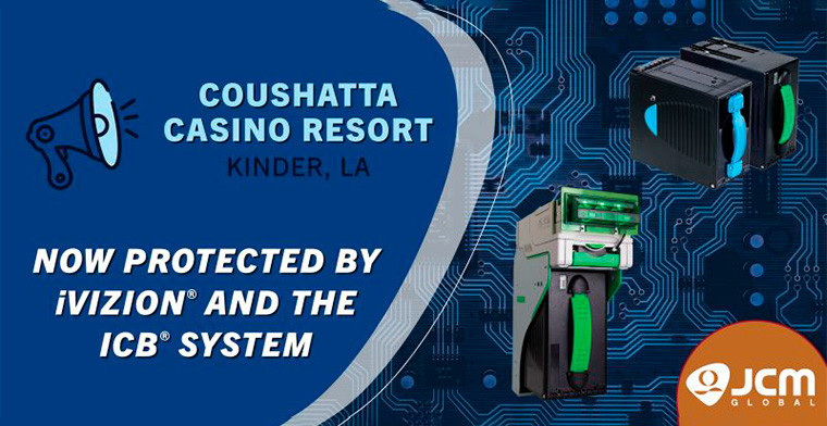 JCM Global instala iVIZION Bill Validators, ICB Intelligent Cash Box System en Coushatta Casino Resort