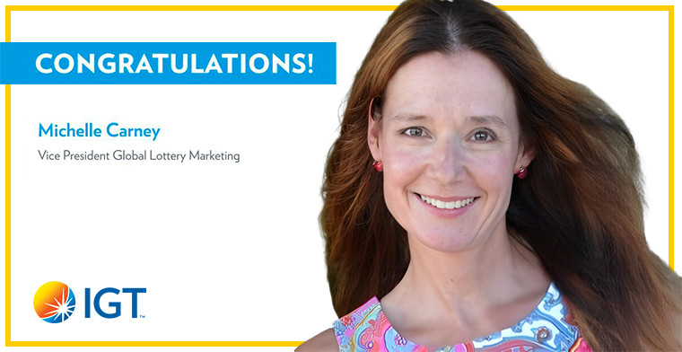 IGT congratulates Michelle Carney for receiving the Major Peter J. O'Connell Lottery Industry Lifetime Achievement Award