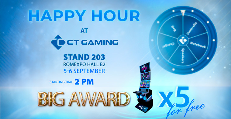 Exciting giveaway at Entertainment Arena Expo 2023: One Year Free Rental of 5 NEXT Slot Cabinets!