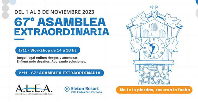 ALEA: 67º Asamblea Extraordinaria. Del 1° al 3 de noviembre, en Villa Carlos Paz