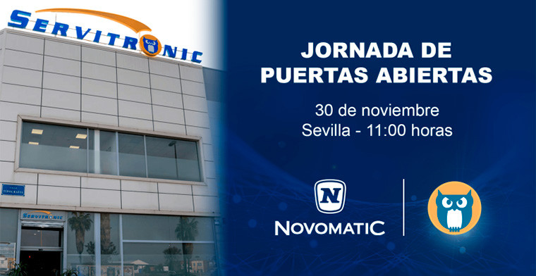 Novomatic Spain presentará sus innovaciones en la jornada de puertas abiertas de Servitronic