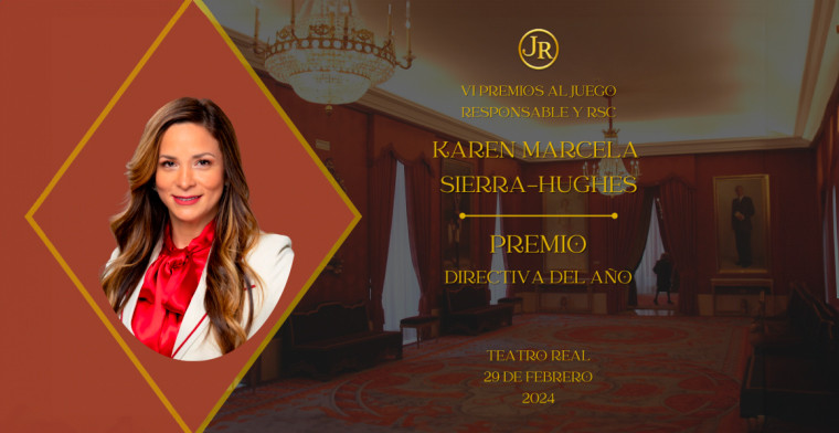 Karen Sierra-Hughes será reconocida como la Directiva Más Destacada en Juego Responsable en la Gala de los Premios al Juego Responsable en el Teatro Real de Madrid