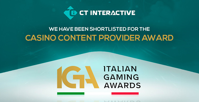 CT Interactive is a finalist at the Italian Gaming Awards 2024 in the Casino Content Provider category