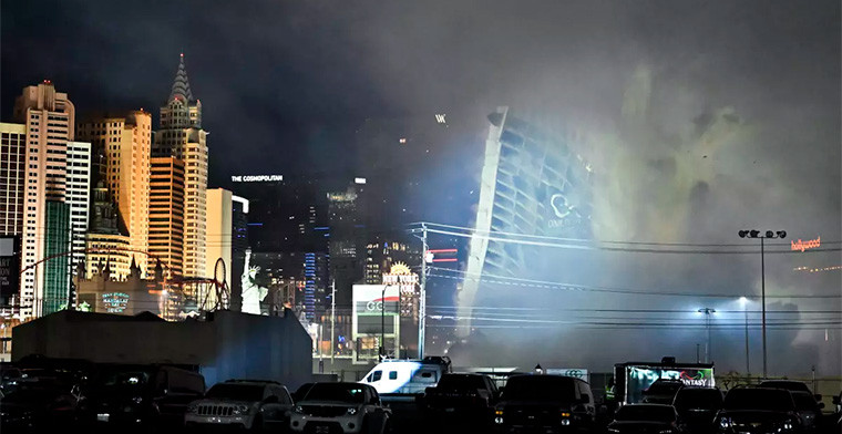 Las Vegas Strip: Implosion brings down Tropicana casino to make way for baseball stadium