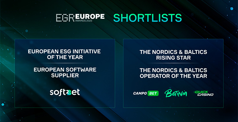 Soft2Bet has been nominated in 6 categories at the EGR Europe Awards 2025