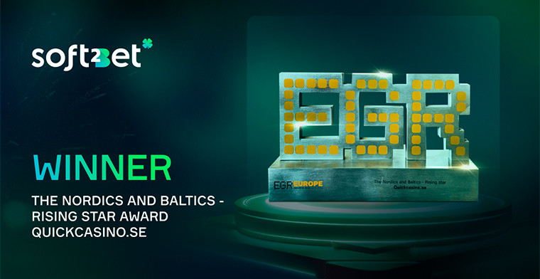 EGR Europe Awards 2025: Soft2Bet’s Quickcasino Wins "Nordics and Baltics – Rising Star"