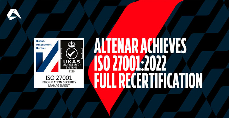 Altenar anuncia la recertificación completa de la norma ISO 27001:2022