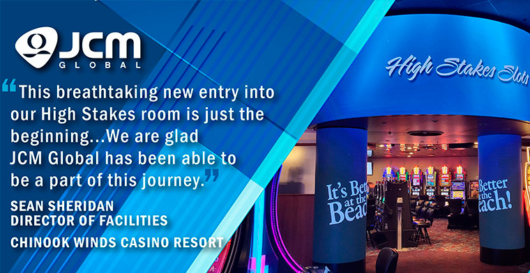 JCM Global Enhances Chinook Winds Casino with Striking High-Limit Digital Signage