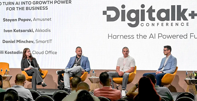Perspectiva de ciberseguridad sobre la tecnología basada en IA presentada por Stoyan Popov, de Amusnet en Digitalk 2025