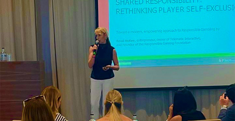 Rossi McKee shares perspectives on Player Protection during the iGaming Business Zone conference in Ibiza