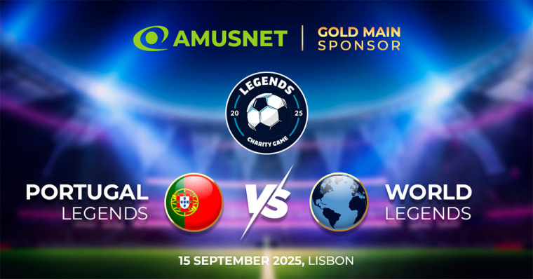 Amusnet junta-se como patrocinador ouro do jogo beneficente Legends Charity Match, com o objetivo de arrecadar € 1 milhão