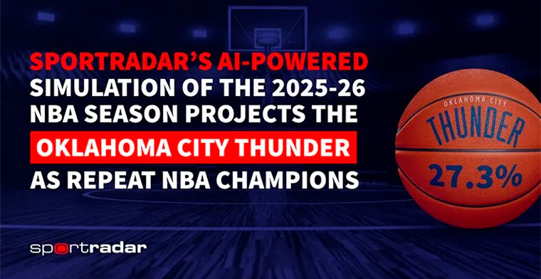 Sportradar’s AI Simulation Predicts Oklahoma City Thunder to Repeat as 2026 NBA Champions